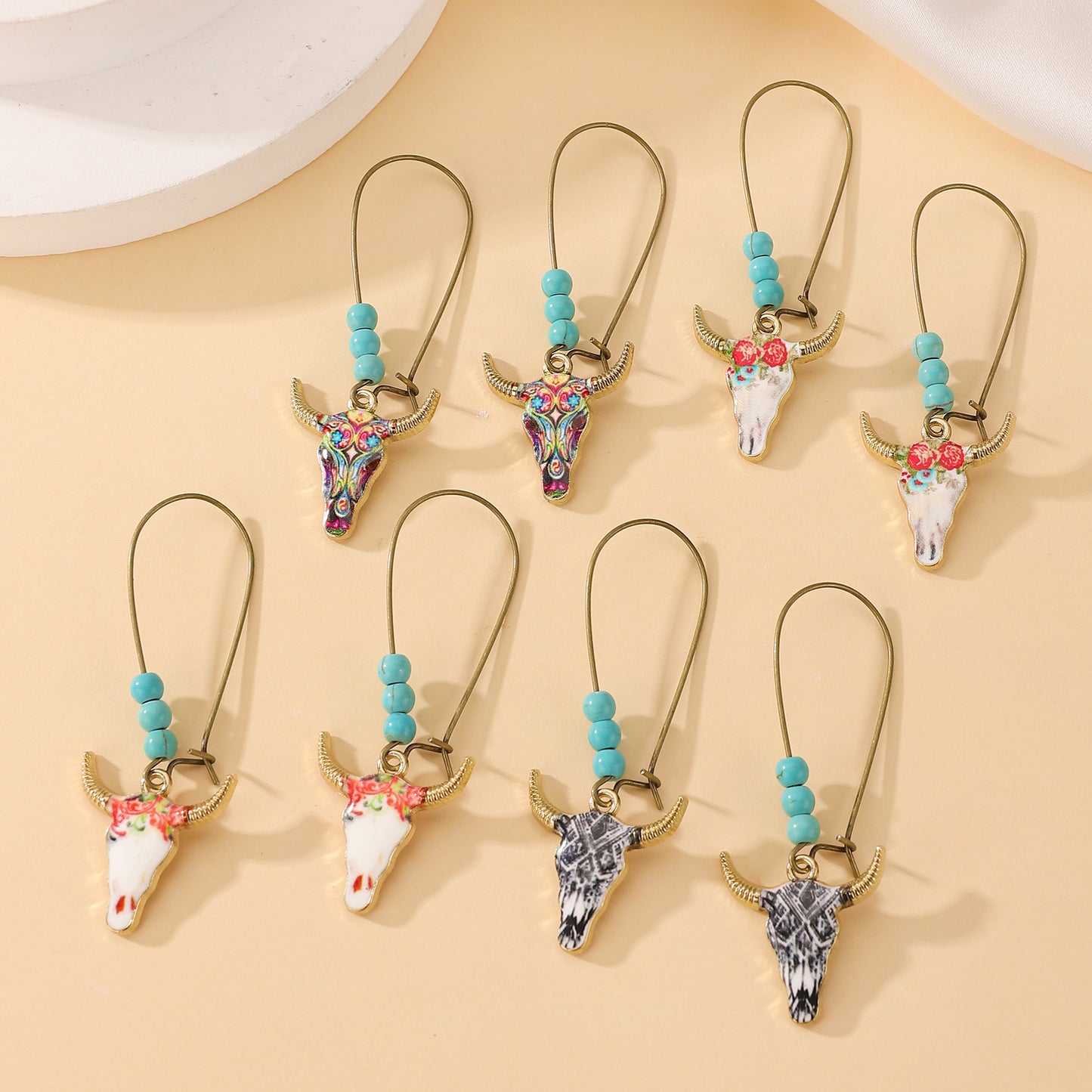 Women's Style Personalized Cow Head Retro Western Earrings