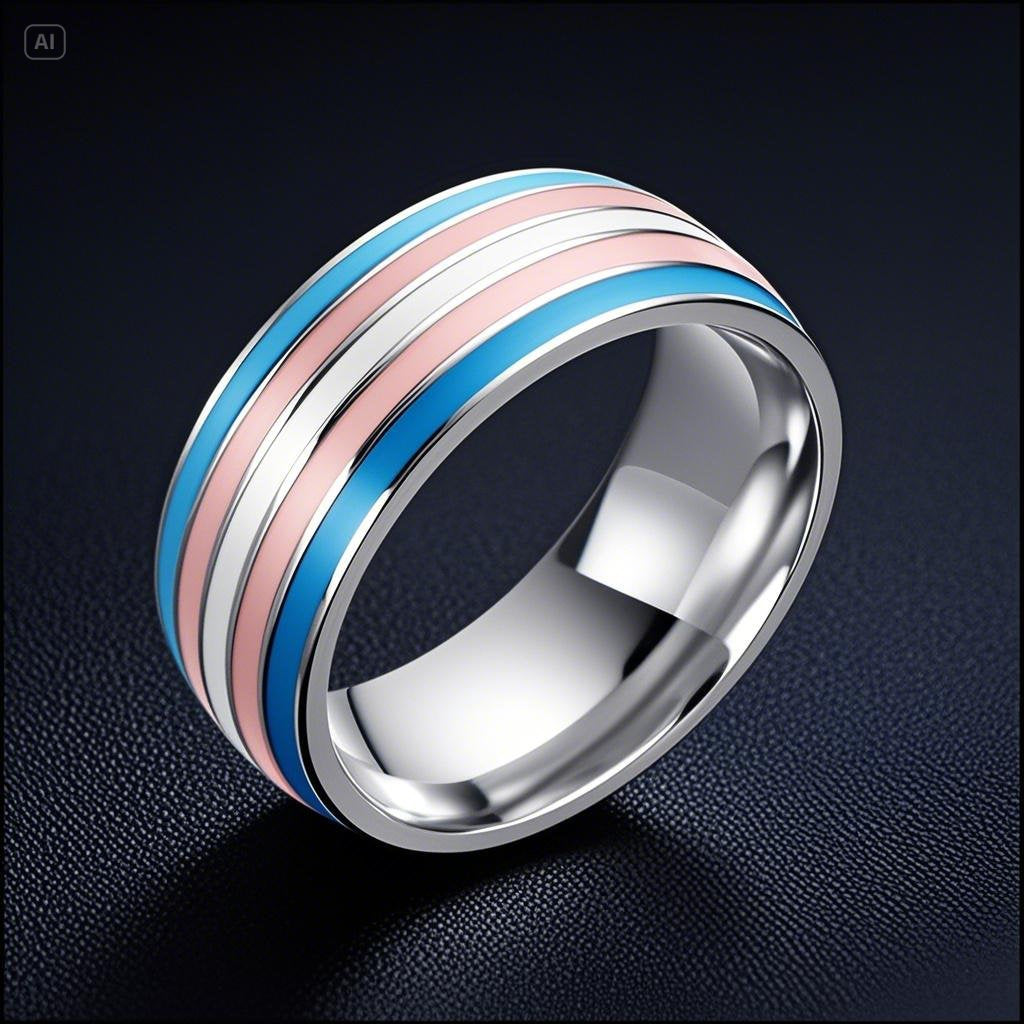 Steel Niche High-grade Light Luxury Stainless Rainbow Ring