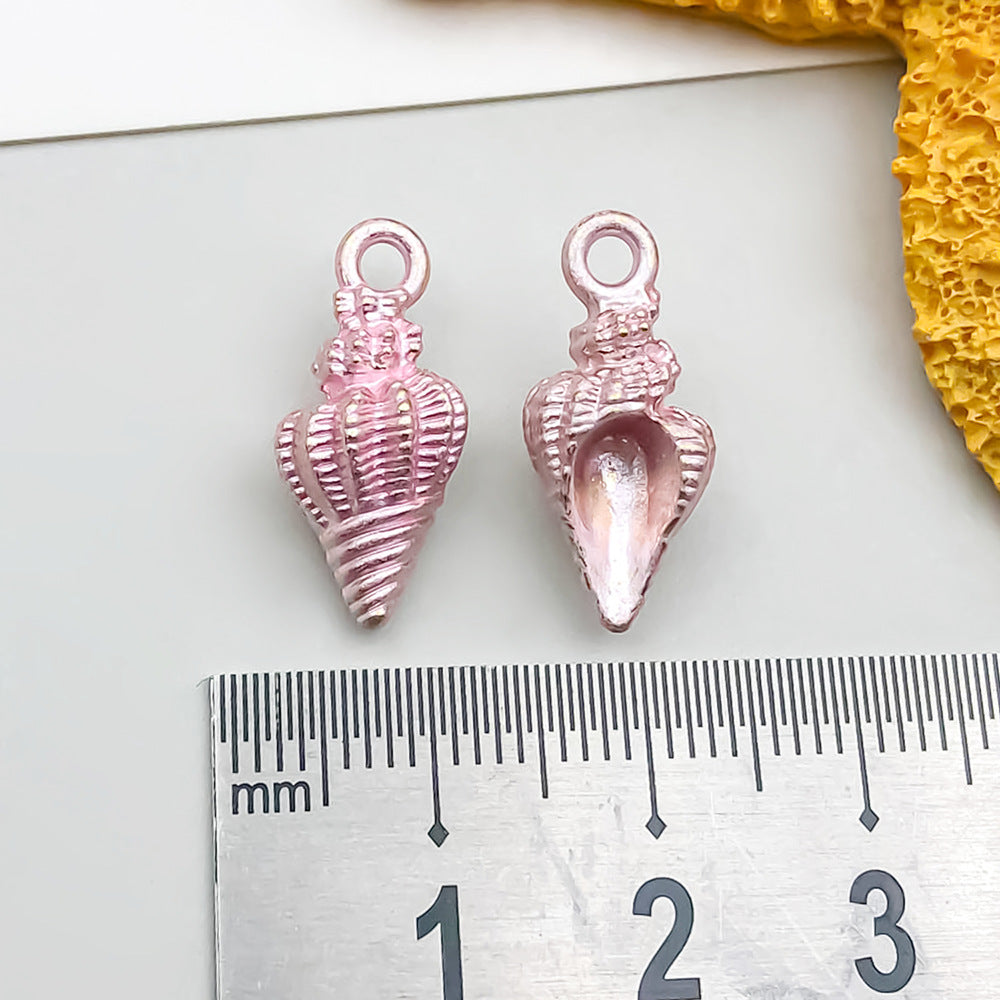 Colorful Oil Alloy Simulation Marine Conch Pendants