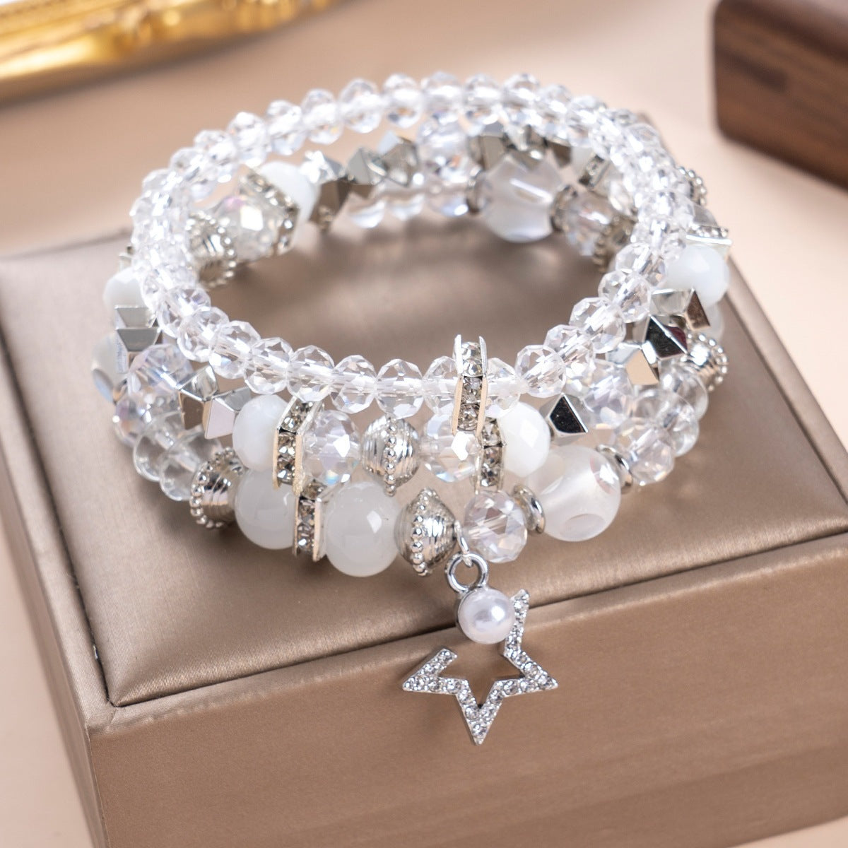 Elastic Beaded Small Fresh Color Crystal Bracelet