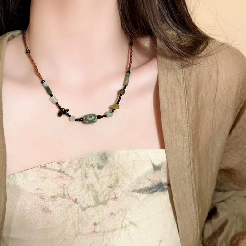 Women's For Design Imitation Jade Clavicle Chain Retro Necklaces