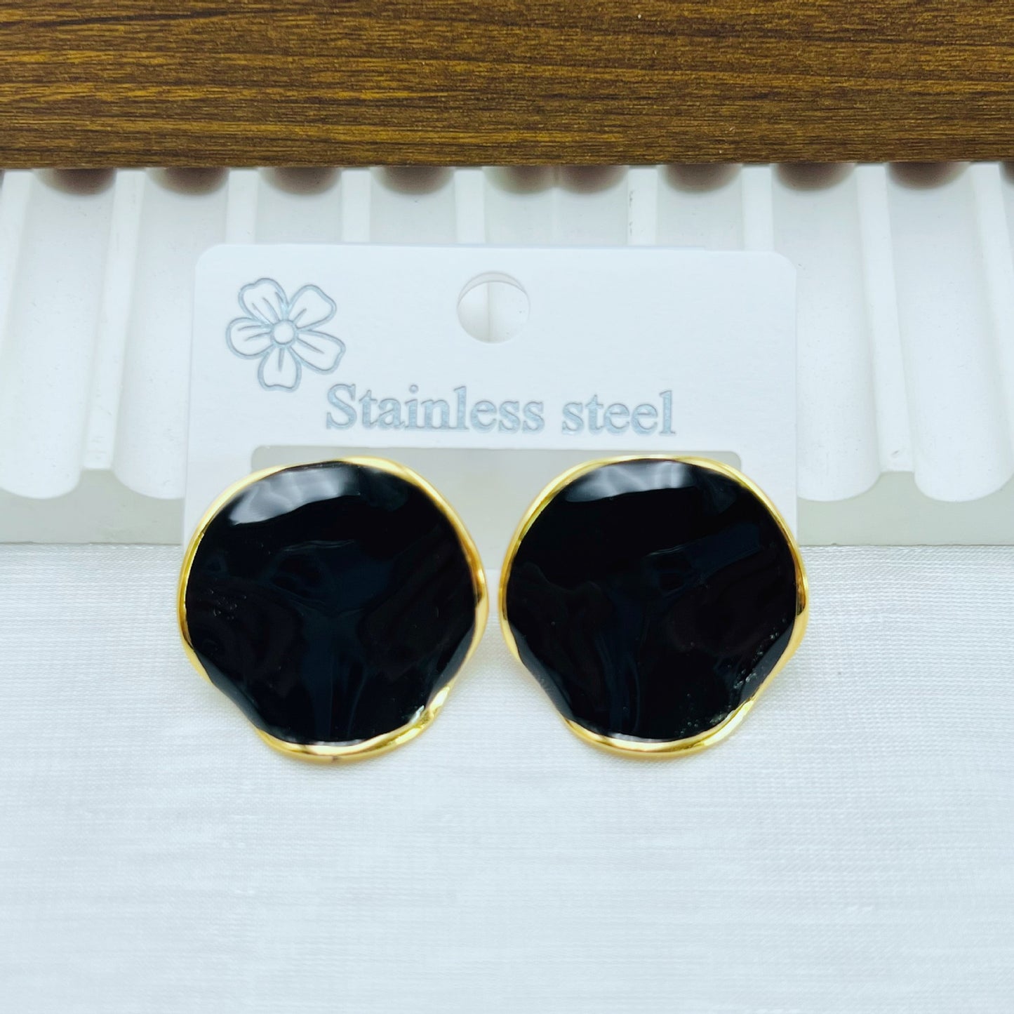 French Fashion Irregular Round Dripping Stainless Earrings