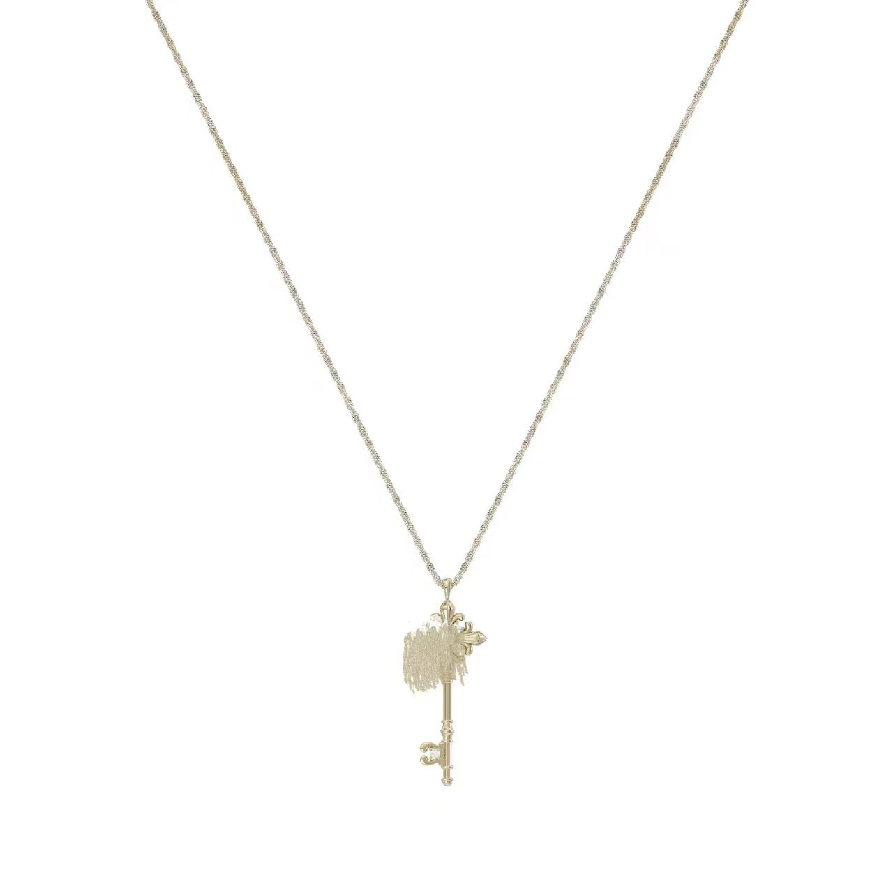 Women's Flower-de-luce Key Choker Light Luxury Clavicle Chain Necklace