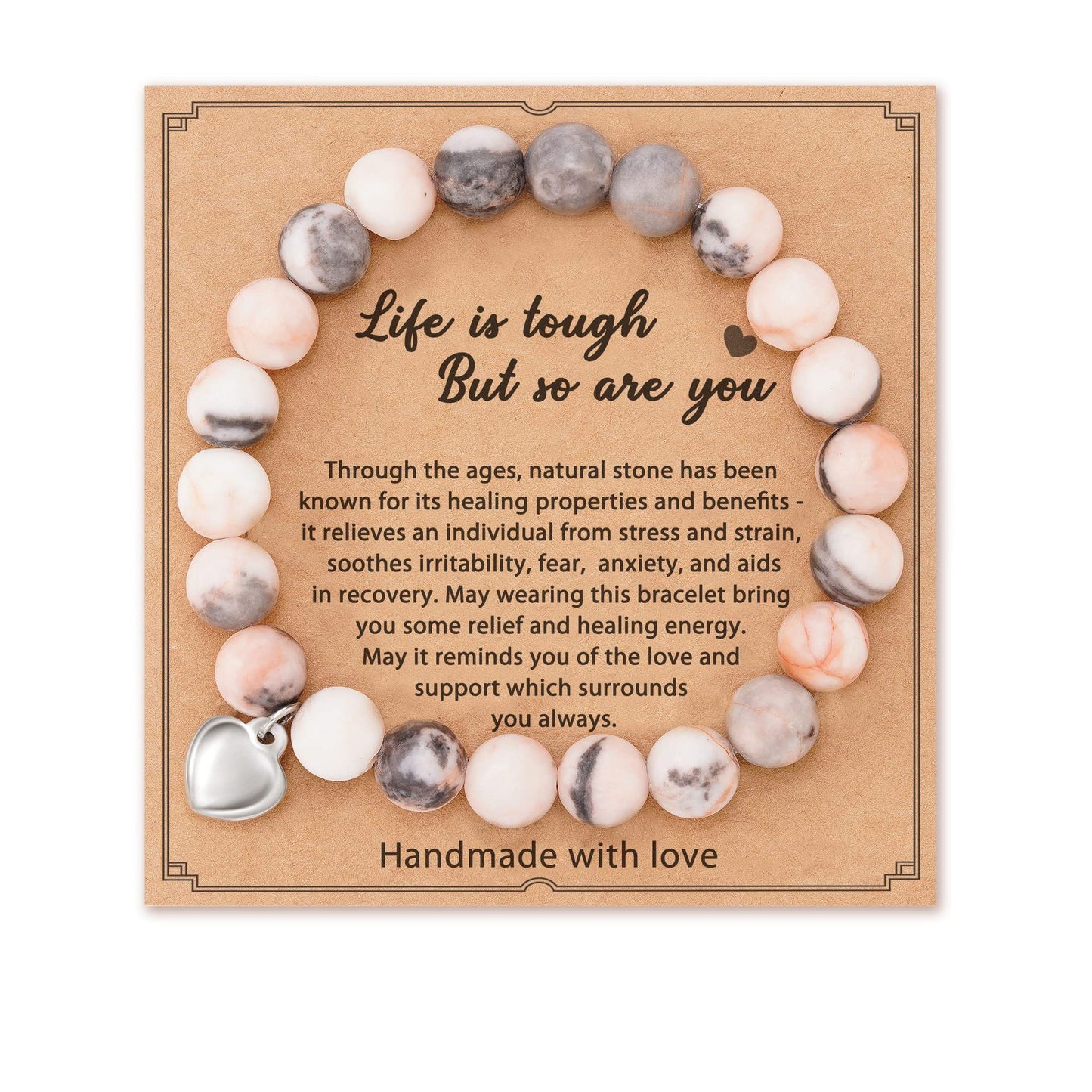 Pink Zebra Love Handmade Beaded Christmas Holiday Bracelets