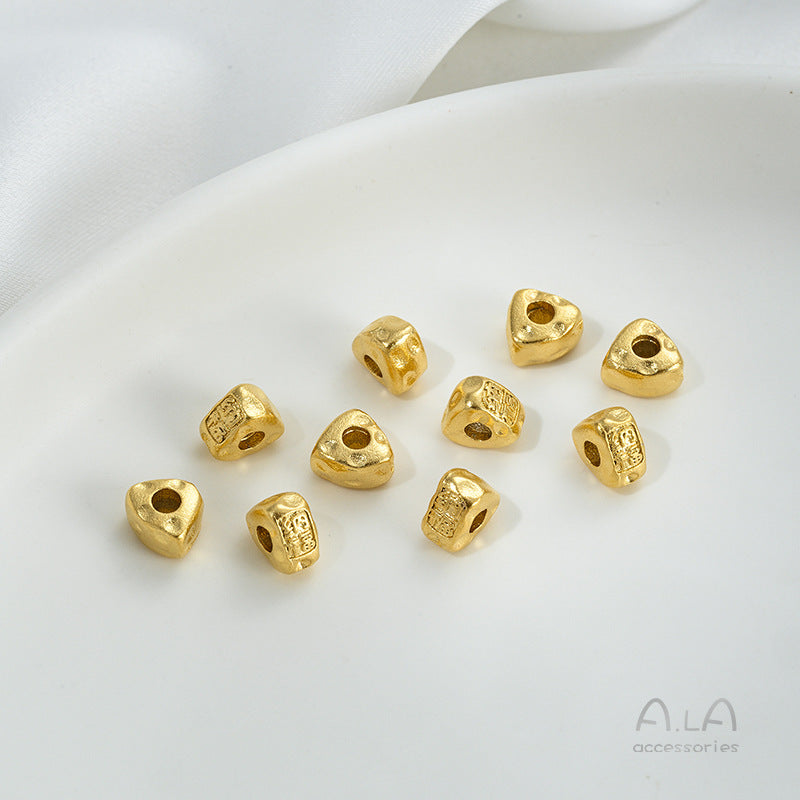 Alluvial Gold Wheel Spacer Beads Copper Jewelry Accessories