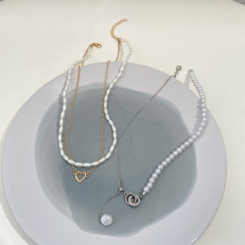 Women's Fashion Pearl Imitation Hollow Heart Simple Bracelet
