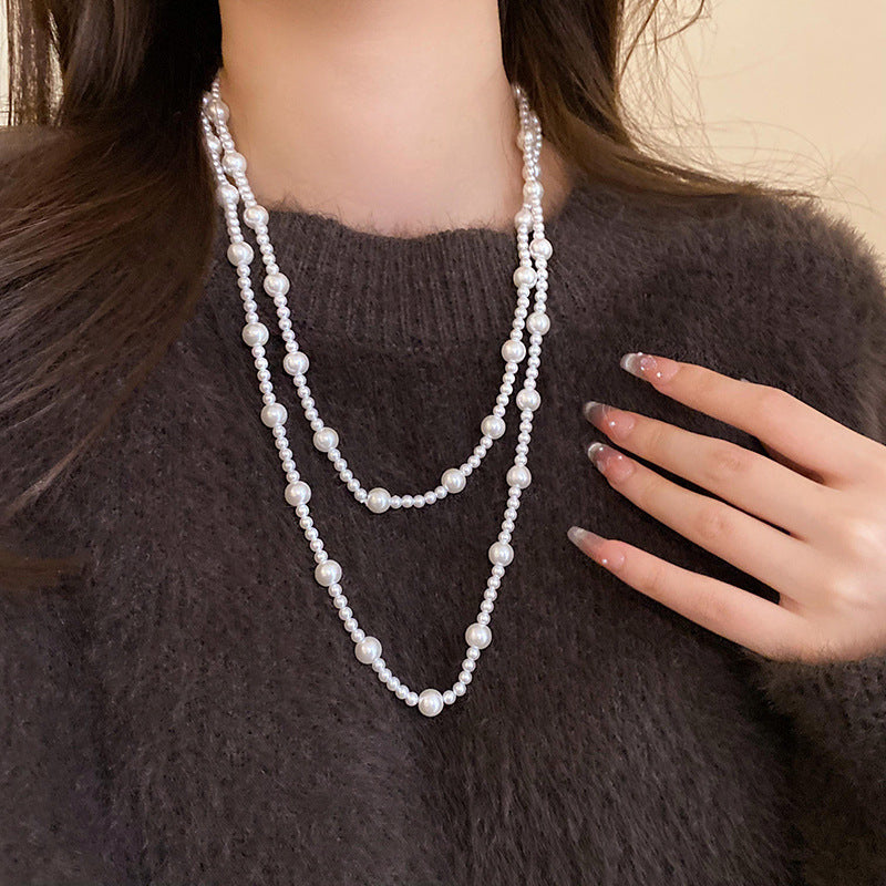 Pearl Twin Clavicle Chain Light Luxury Necklaces