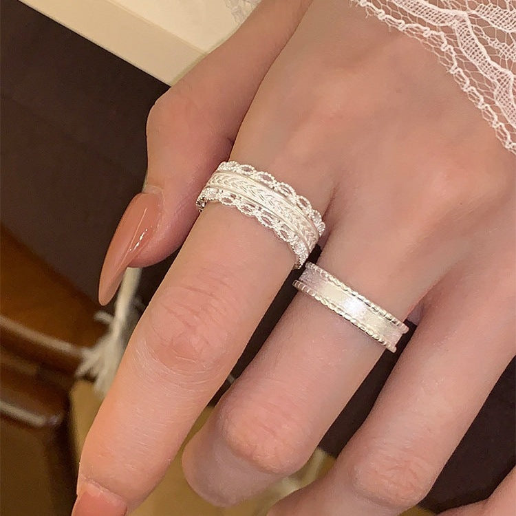 Women's Chinese Style Girdle Exquisite Hollow Lace Twin Ring
