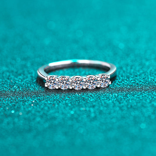 Women's Sier Inlaid Platinum Plated Meson Proposal Rings
