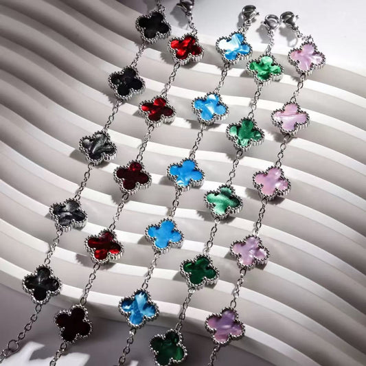 Women's Stainless Steel Clover Pork Belly Affordable Luxury Bracelets