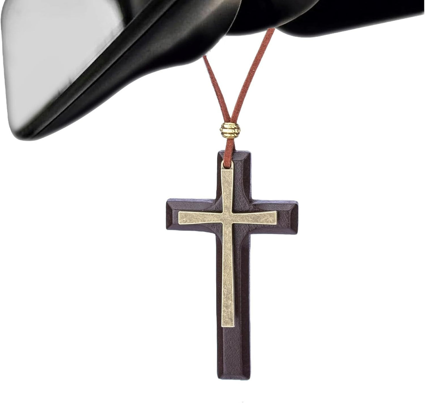 Wood Cross Boys Long Sweater Chain Necklace