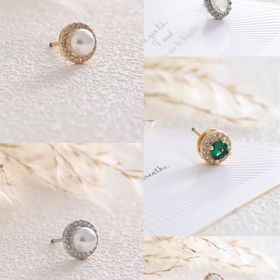 Zircon Imitation Pearl High Sense Simple Stylish Earrings