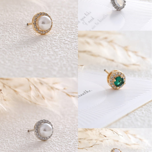 Zircon Imitation Pearl High Sense Simple Stylish Earrings
