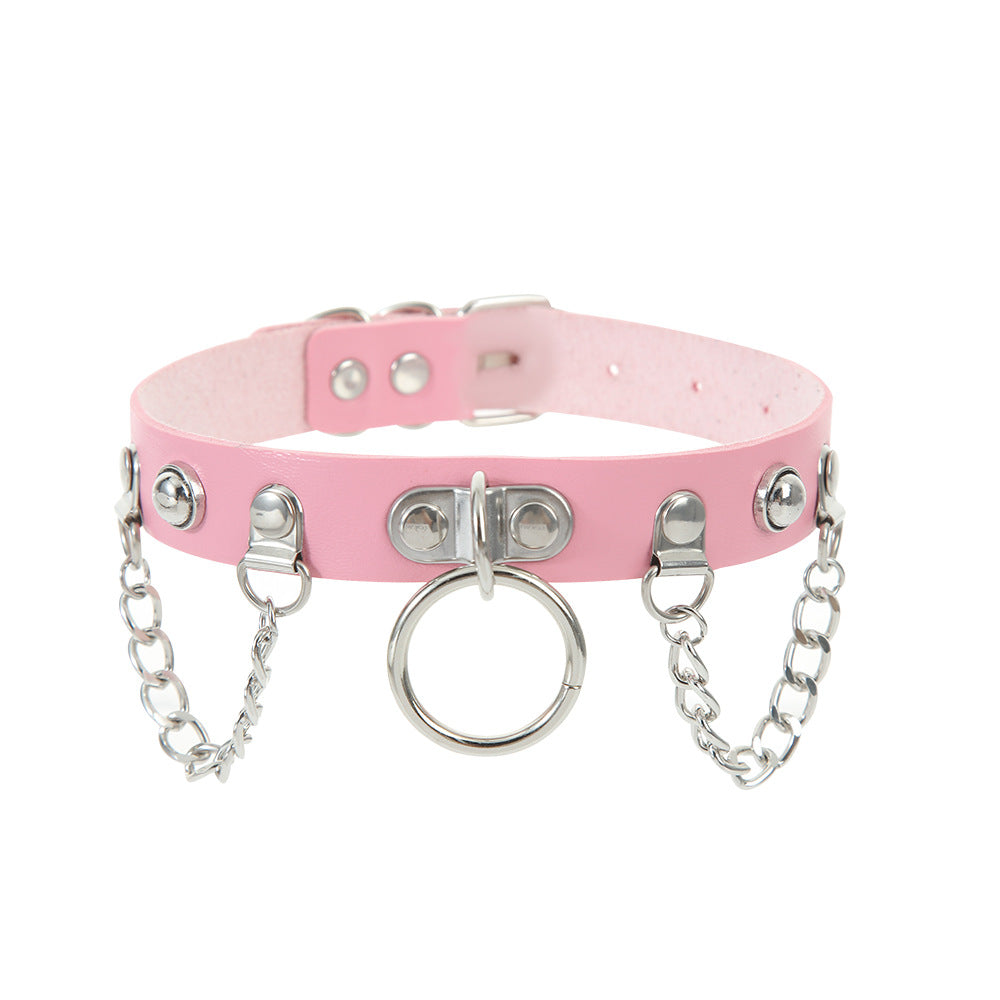 Women's Band Chain Design Leather High-grade Punk Necklaces
