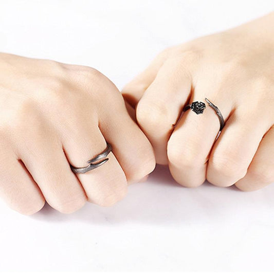 Women's & Men's Rose Couple One Pair Fashion Creative Rings