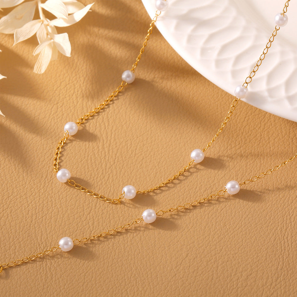 Style Elegant Niche Minimalist Gentle Shell Pearls Jewelry Set