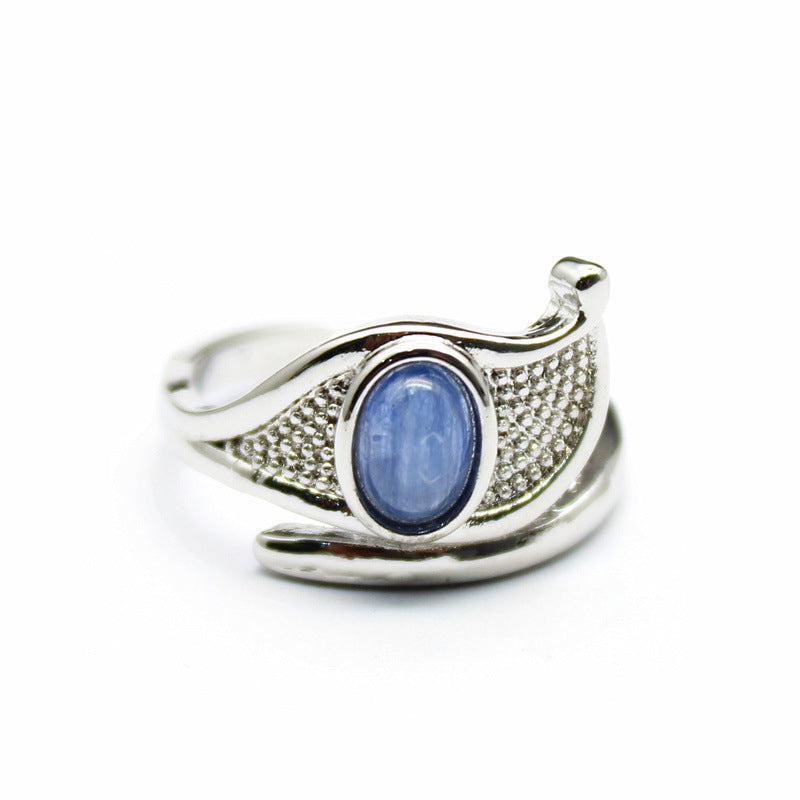 Eye Of Sea Gold Lucky Blue Treasure Ring