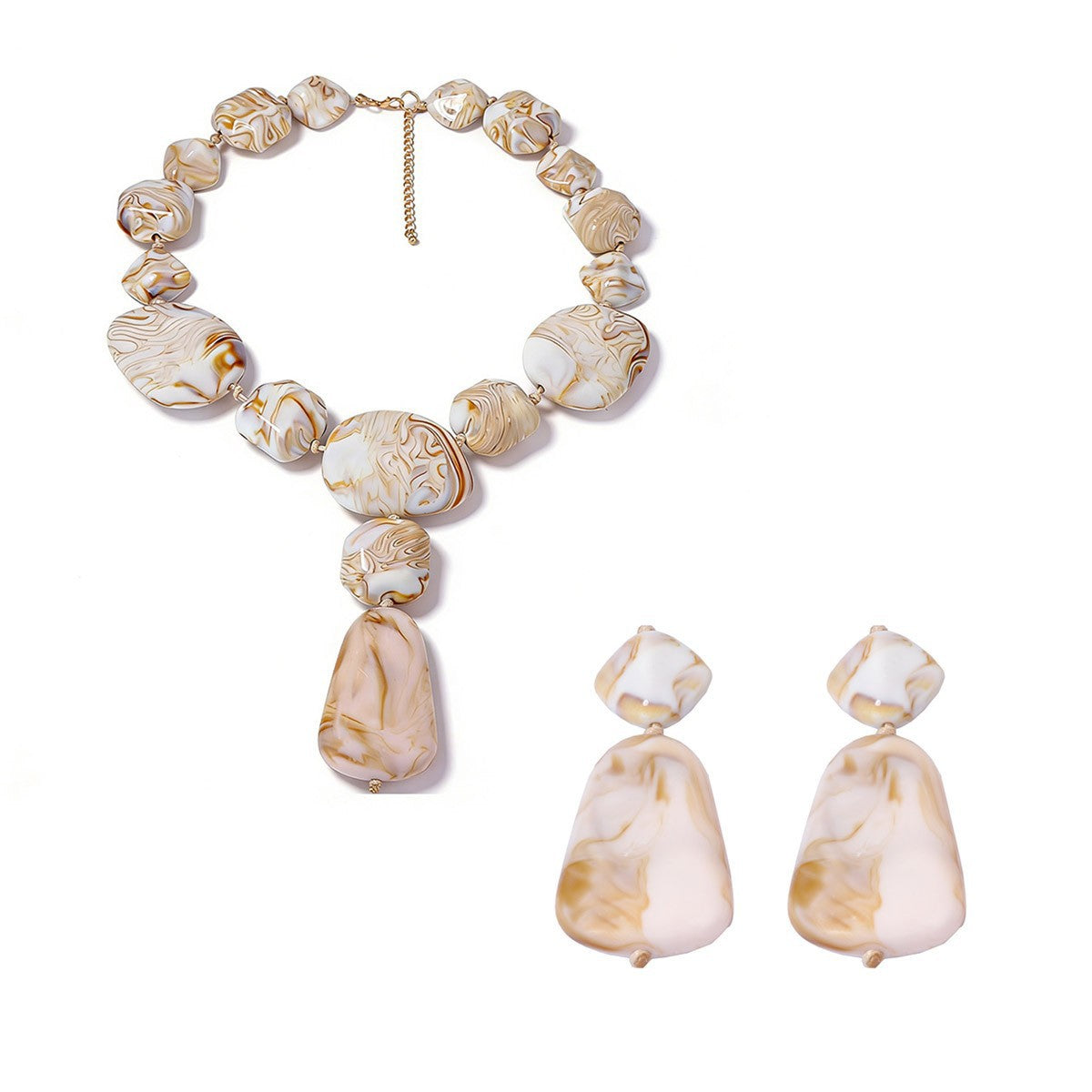 Style Light Luxury High-grade Halo Dyed Irregular Jewelry Set