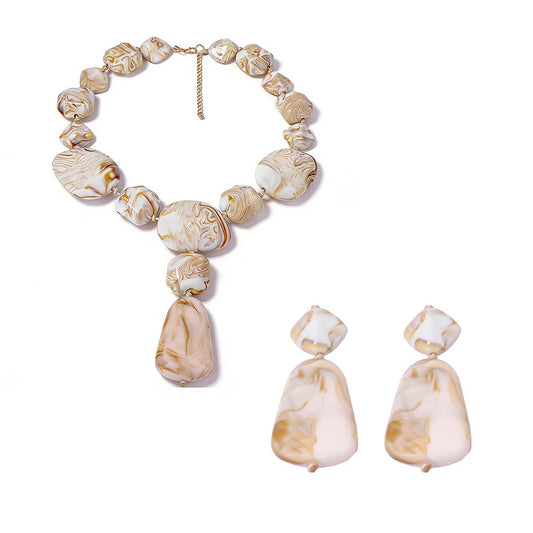 Style Light Luxury High-grade Halo Dyed Irregular Jewelry Set