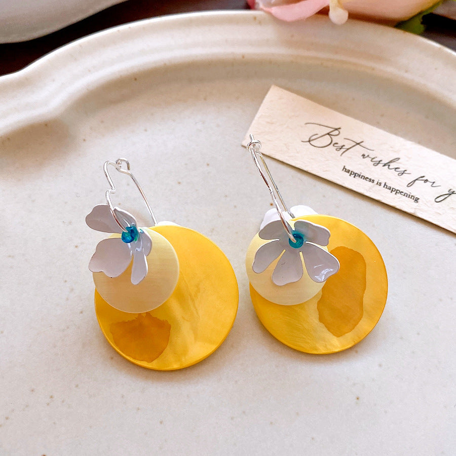 Women's Green Leaf Lily Yellow Series Tassel Light Luxury High-grade Sweet Rings