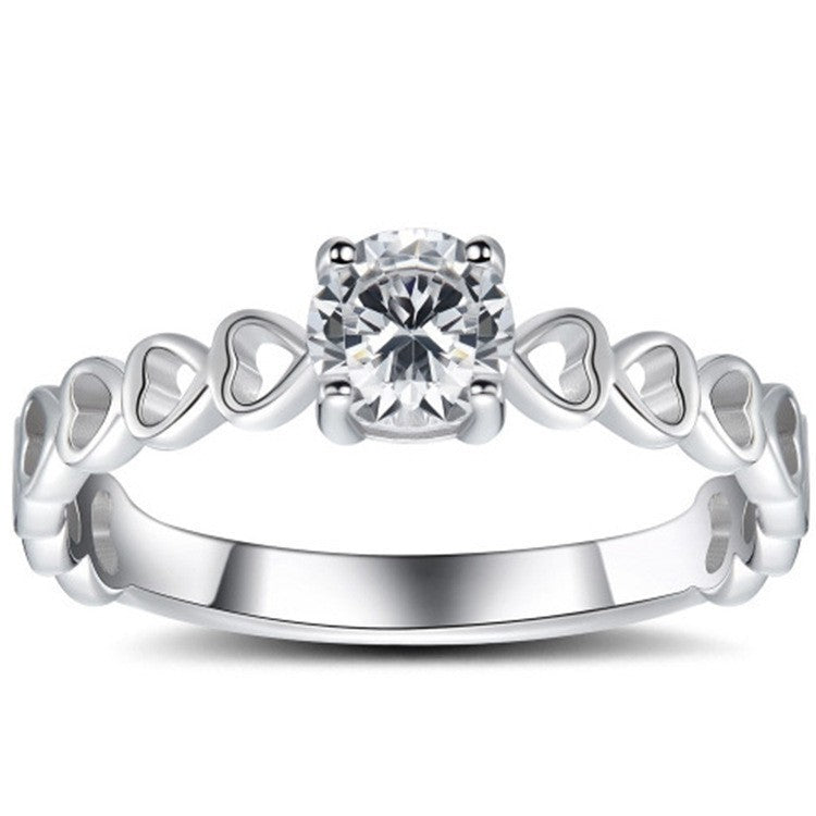 Trend Heart-shaped Water Drop Zircon Carat Rings