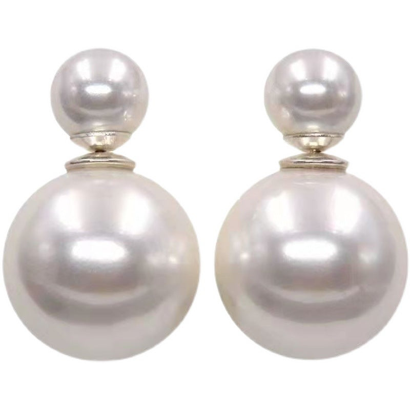 Bow Female Refined Wild Front Back Tassel Big Stud Earrings