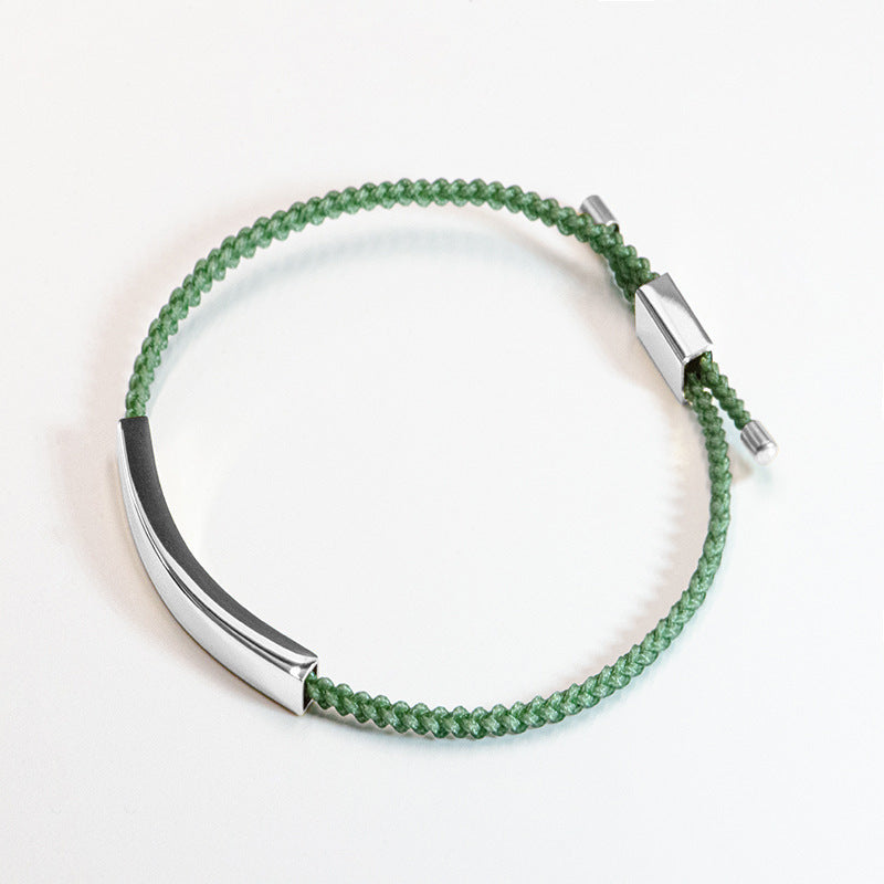 Steel Engraved Hollow Tube Couple Adjustable Inspirational Bracelets