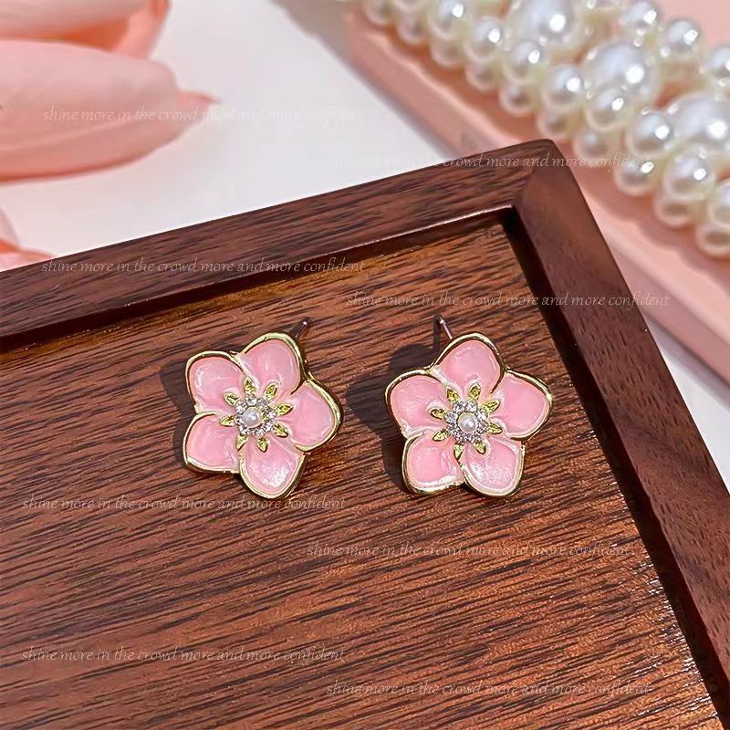 Women's Fairy Sweet Potato Purple Blue Pink High-grade Temperament Stud Earrings