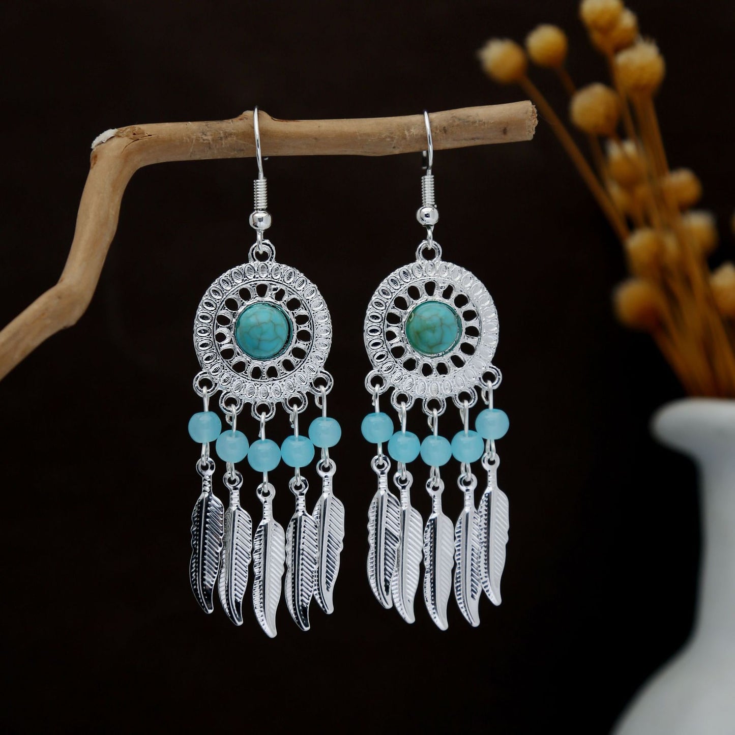 Personalized Ethnic Style Miao Sier Geometric Colorful Rings