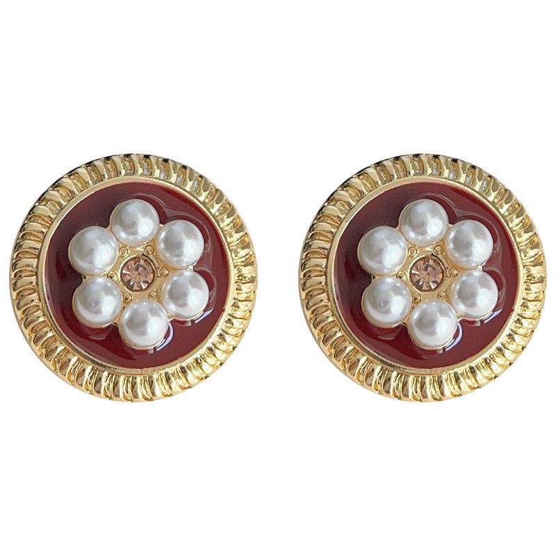 Enamel Special Interest Light Luxury Pearl Female Earrings