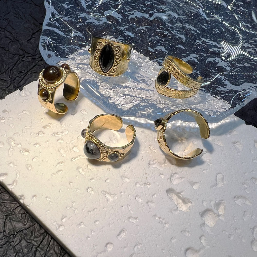 Stylish Design Natural Stone High-grade Vintage Rings