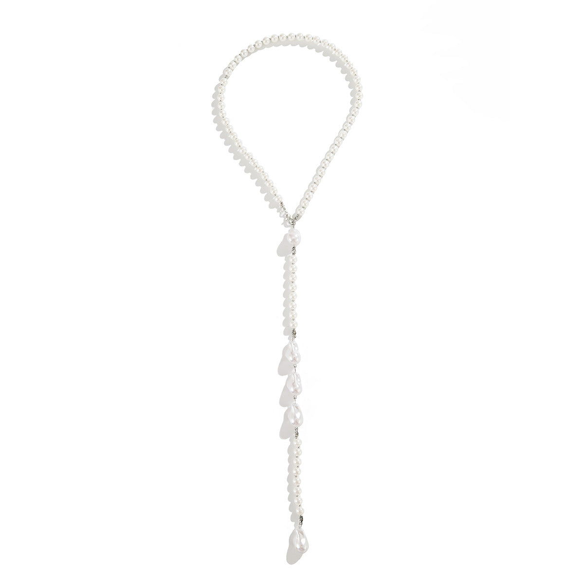 Shaped Pearl Back Chain Simple Imitation Tassel Necklaces