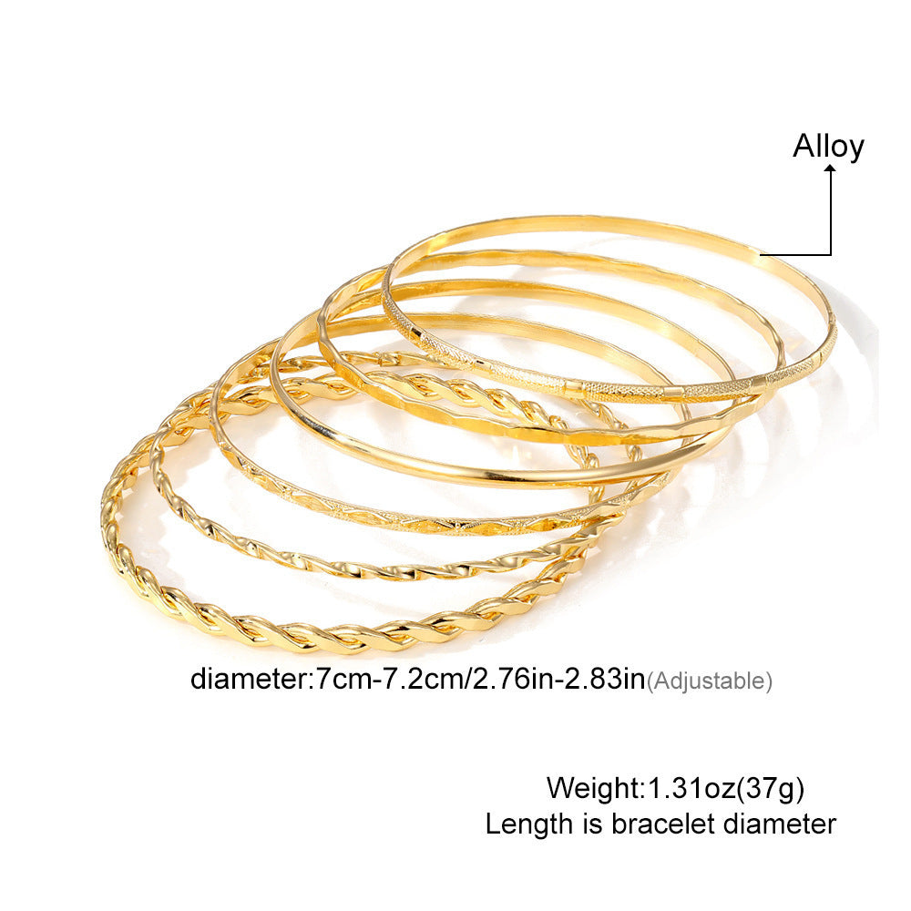 Beautiful Twist Glossy Irregular Punk Suit Bracelet