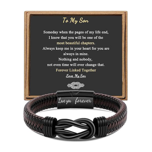 Trendy Leather Stainless Steel Twist Hand-woven Bracelets