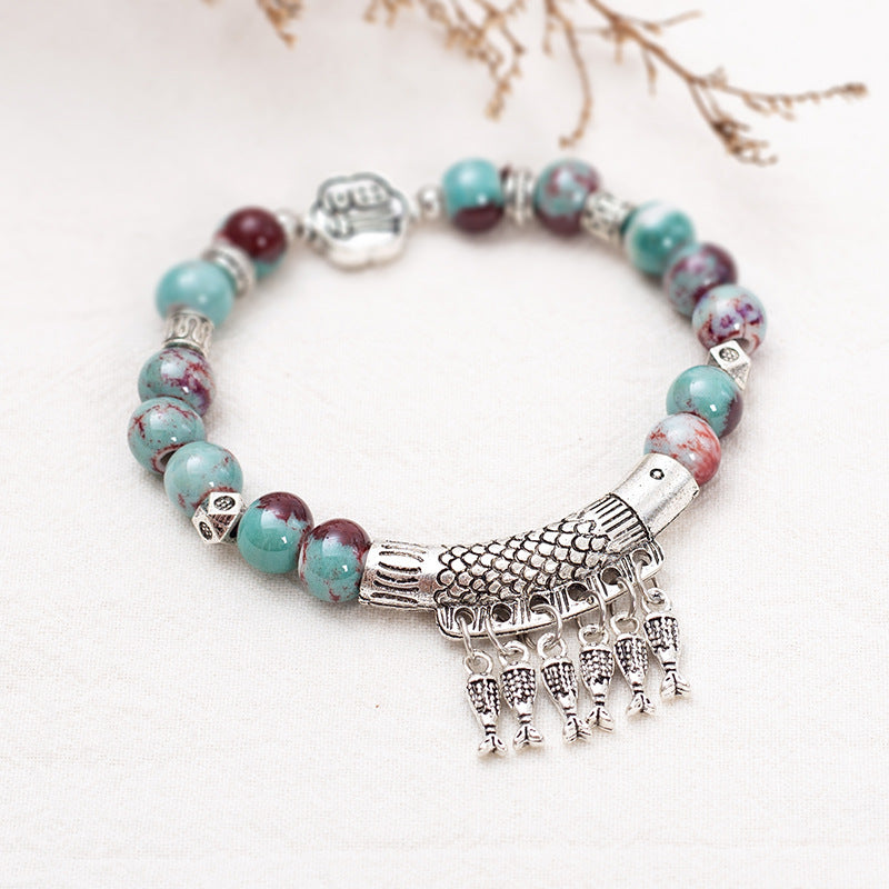 Women's & Men's Retro Ethnic Style Chinese Niche Ceramic Bracelet