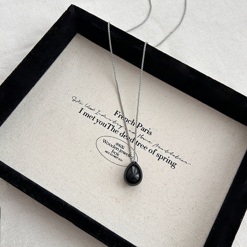 Women's Solid Water Drop Oil Personalized Sweaters Necklaces