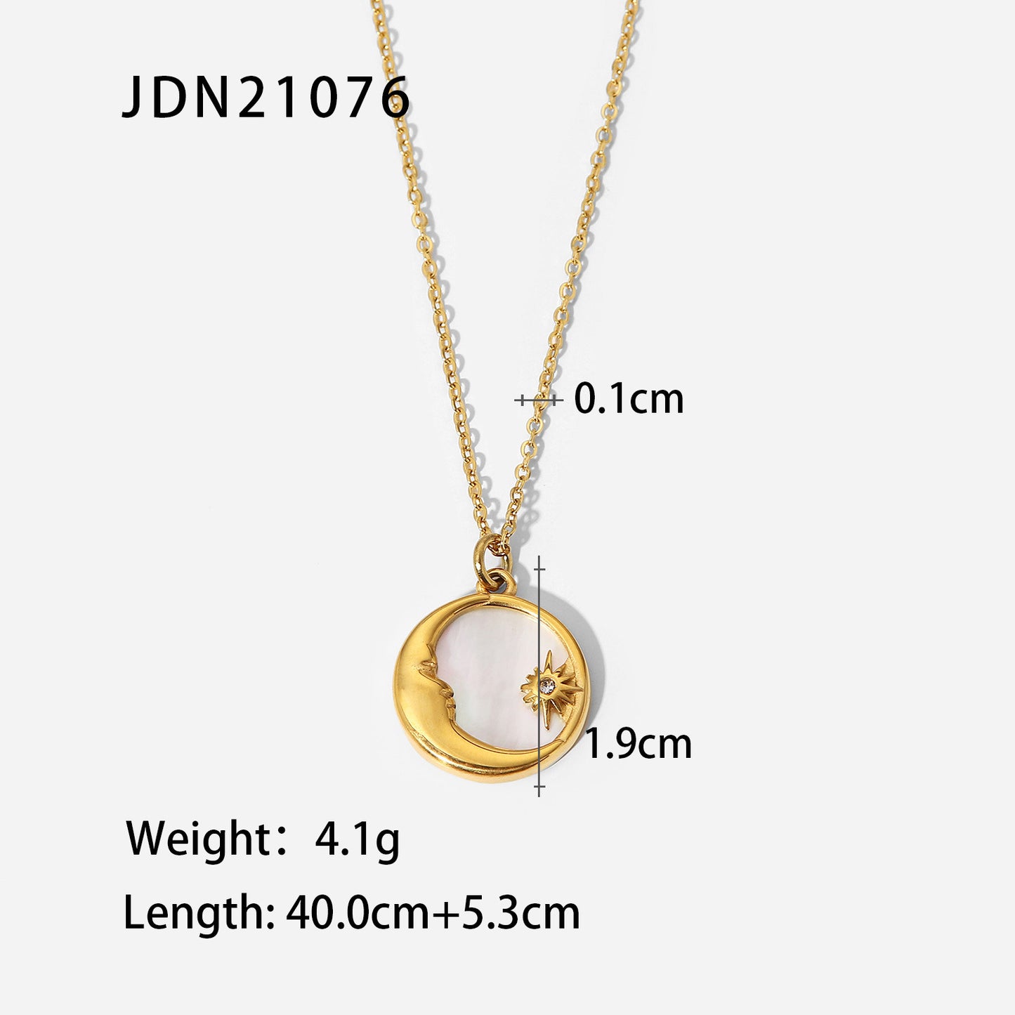 Retro Eight Awn Star Titanium Steel No Fading Inlaid Zircon Necklace