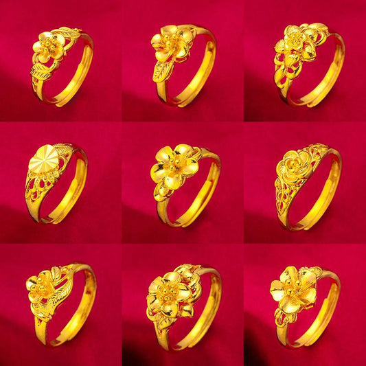 Women's Gold Electroplated Simulation Jewelry Wedding Supplies Rings