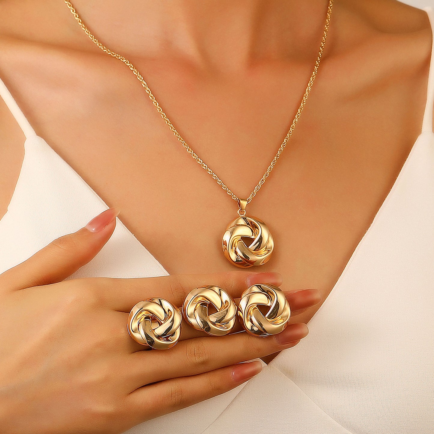 Bends Hitches Female Creative Knotted Twist Jewelry Set