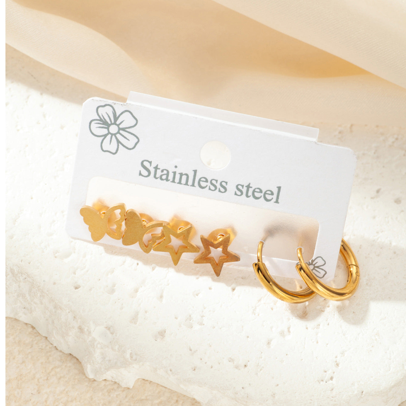 Titanium Steel Ear Exquisite Small Gold-plated Earrings