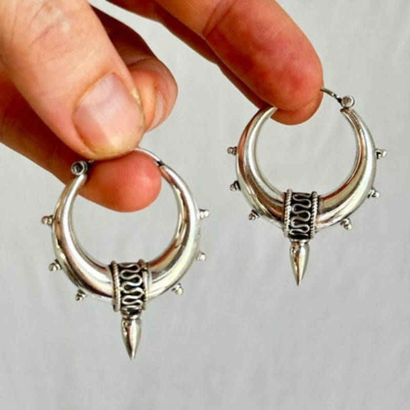 Gypsy Spiral Design Ear Vintage Geometric Earrings
