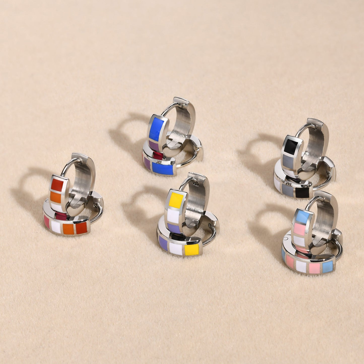 Women's & Men's Stainless Steel Color Eardrop Colorful Flag Earrings