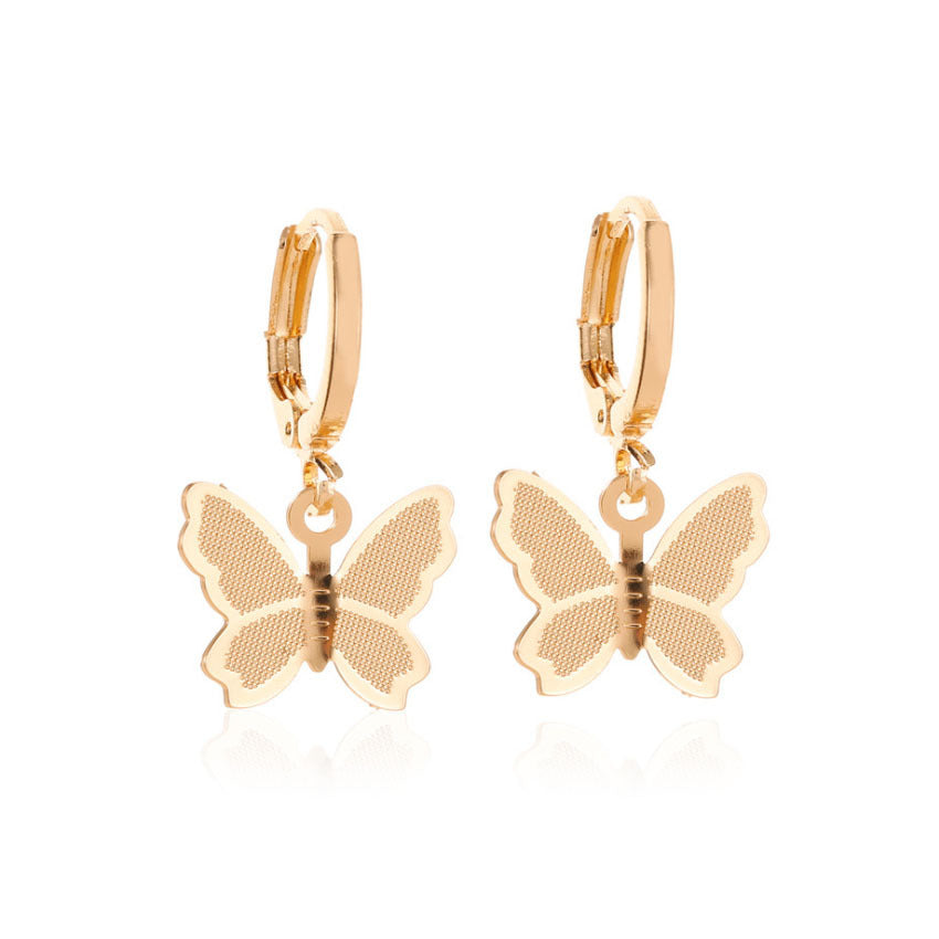 Women's Korean Fashion Sweet Frosted Butterfly Ear Clip Simple Earrings