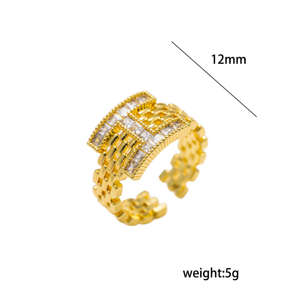 Female Niche Personality Strap Design Index Finger Light Luxury Ring