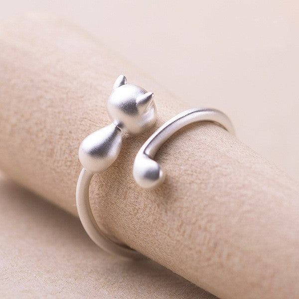 Women's Simple Cute Kitten Open Cat Paw Rings