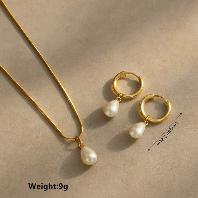 Women's Luxury Pearl Simple Clavicle Chain Two-piece Fashion Necklace