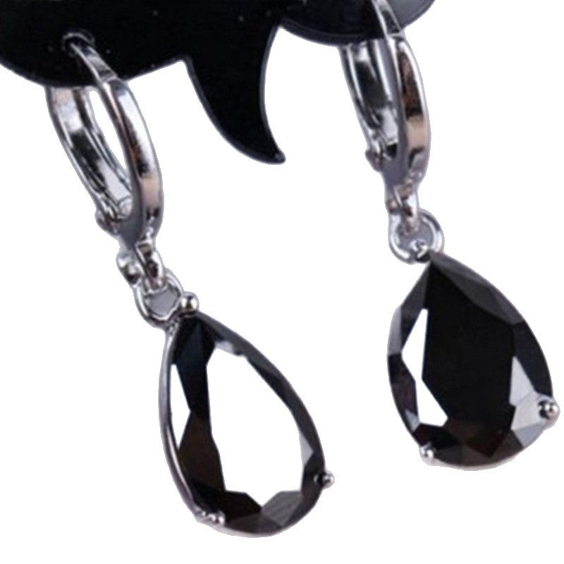 Inlaid Pink Zircon Female Engagement Korean Earrings