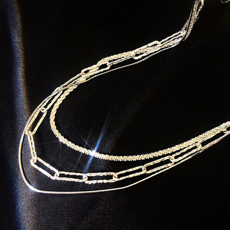 Women's Sparkling Vintage Starry Sky Temperament Clavicle Chain Light Luxury Snake Necklace