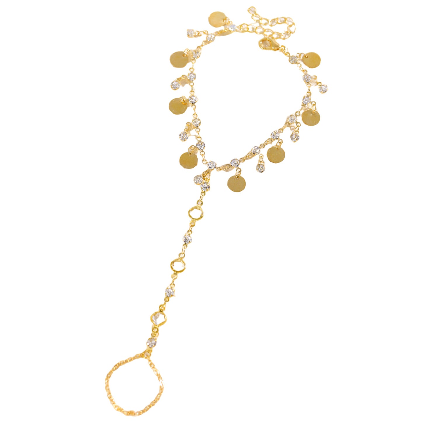Fashion Sequin Tassel Personality Finger Chain Bracelet
