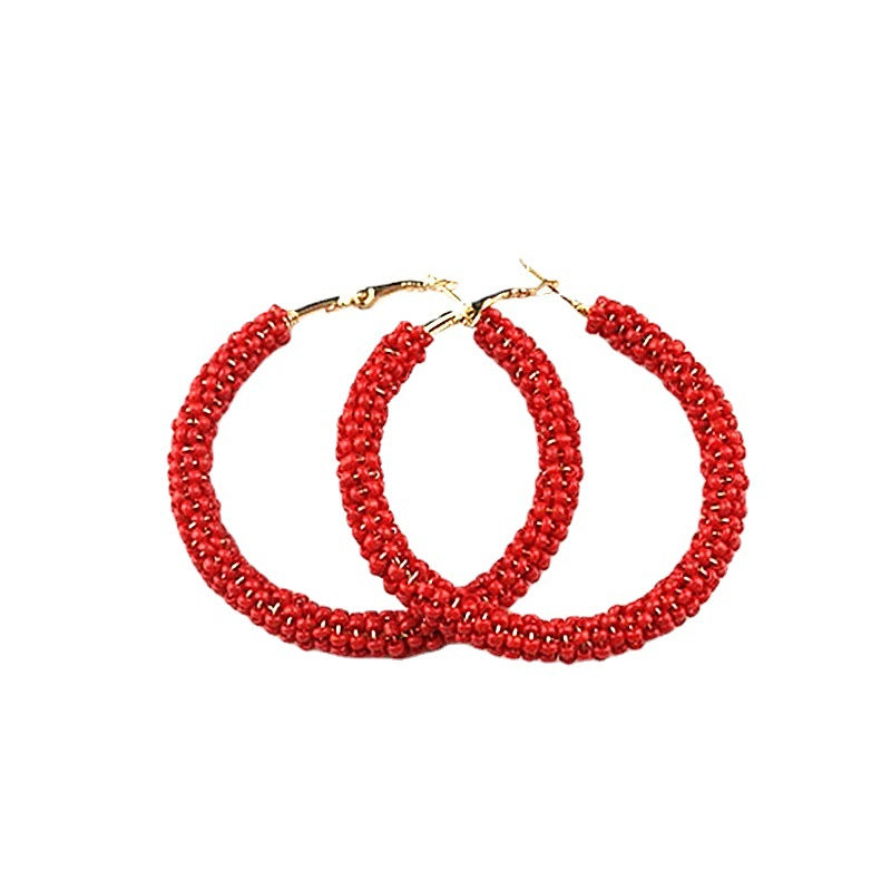 Trendy Bead Ear Bohemian Elegant Circle Earrings